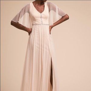 BHLDN Whimsical Blush Gown Sleeves NWT!